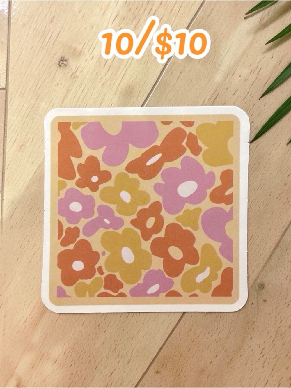 Retro Floral Pattern Sticker – Groovy Flower Vinyl Decal | Vintage 70s Aesthetic